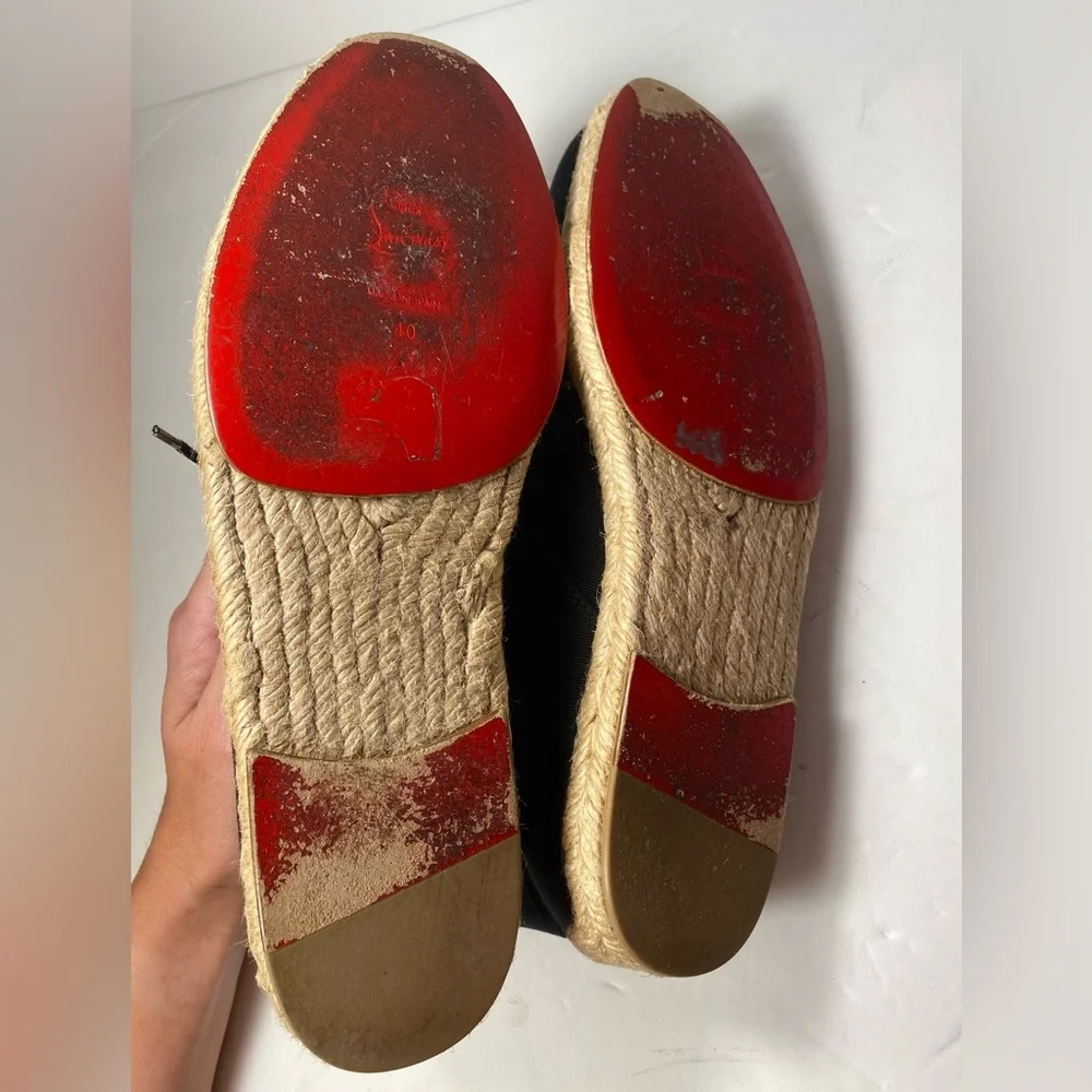 Christian Louboutin cadaques chukka ankle boots espadrille black 40